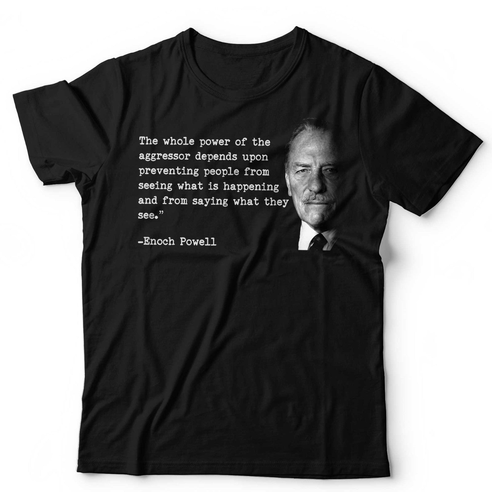 Protest T Shirt Enoch Powell Quote Political Statement Black Rivers Of Blood