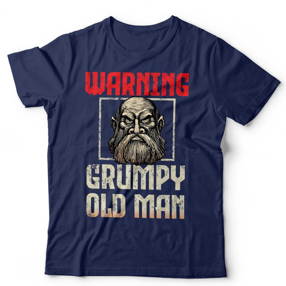 Warning Grumpy Old Man T-Shirt Funny Fathers Day Gift Novelty Slogan Bald Beard