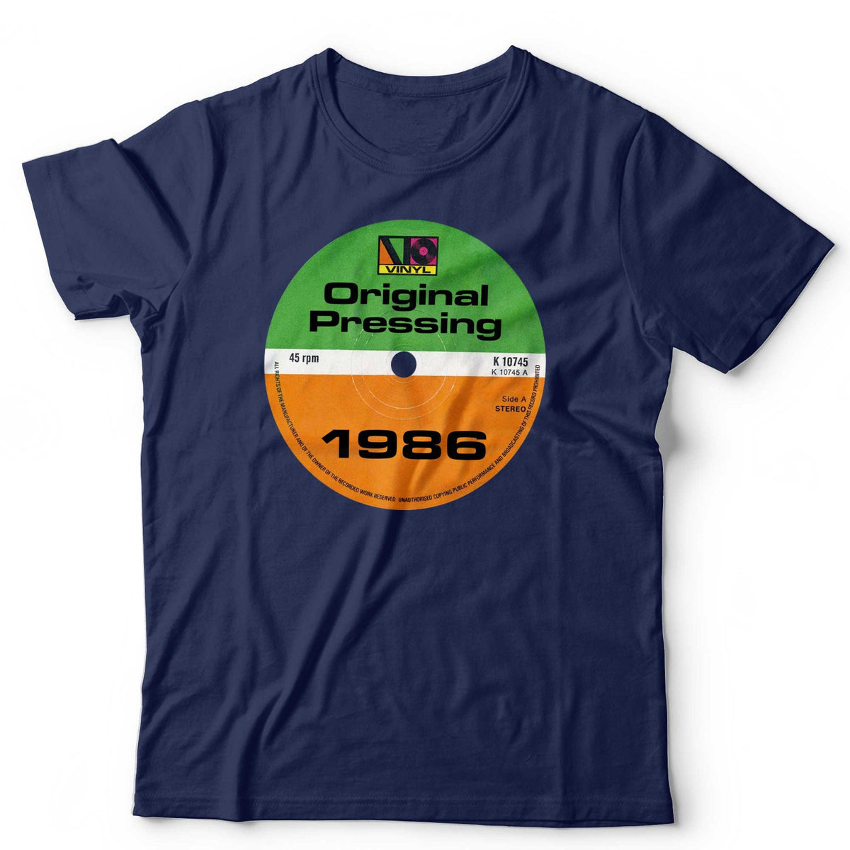 Custom Birthday T-Shirt Original Pressing Vinyl Junkie Personalised Music Lover