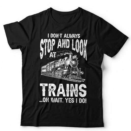 Train T-Shirt Steam Locomotive Funny Railfan Trainspotter Tee Gift Unisex & Kids
