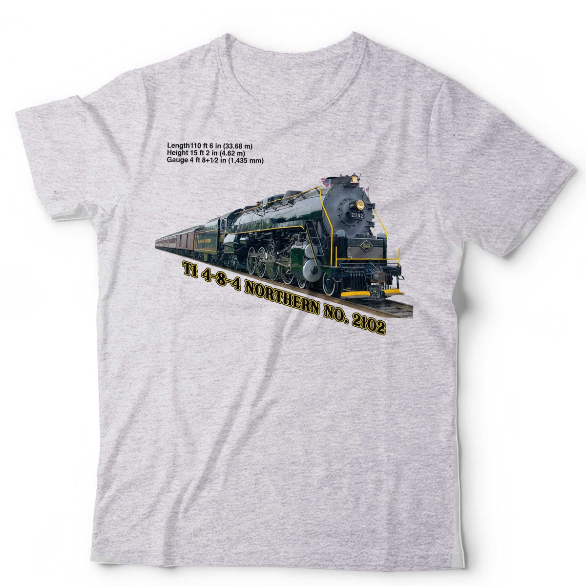 Train T-Shirt Northern No. 2102 Steam Locomotive Railfan Unisex & Kids