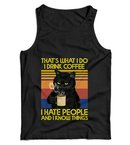 That's What I Do Drink Coffee Hate People CAT Ladies Vest Tank Top