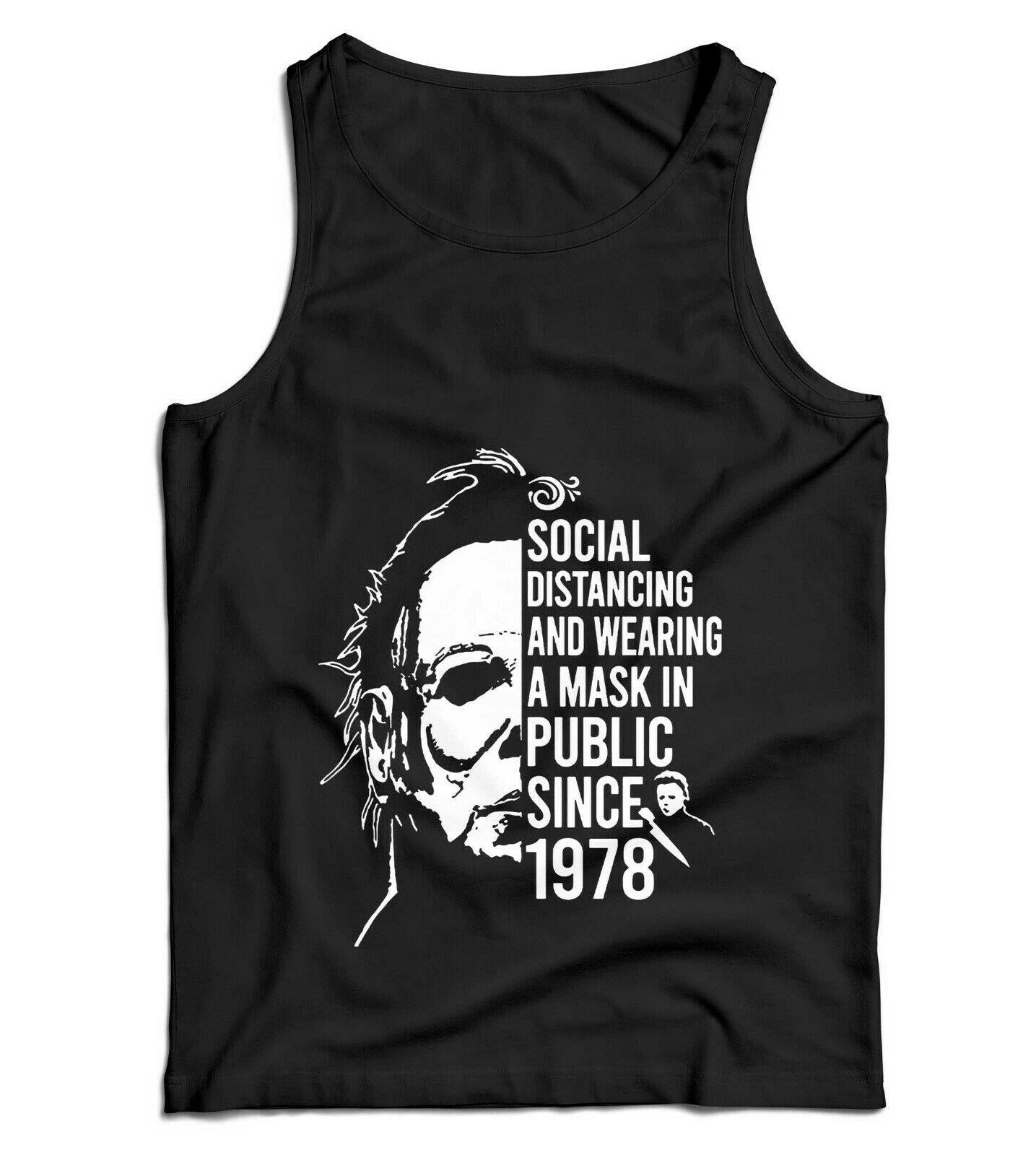 Social Distancing And Wearing A Mask Tshirt Fitted Ladies