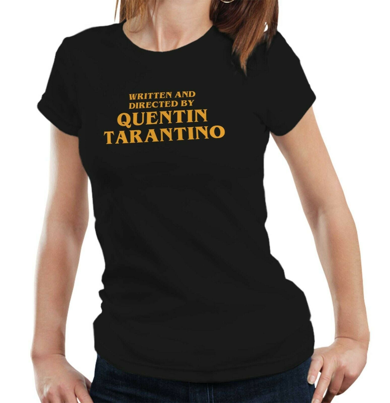 Written And Directed By Quentin Tarantino Tshirt Fitted Ladies