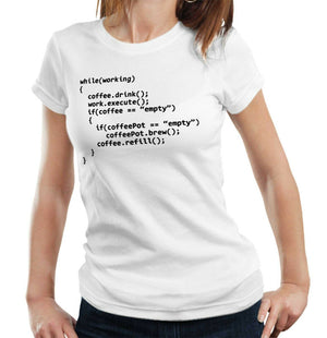 Coffee Programmer Tshirt Fitted Ladies