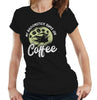 My Broomstick Runs On Coffee Tshirt Fitted Ladies