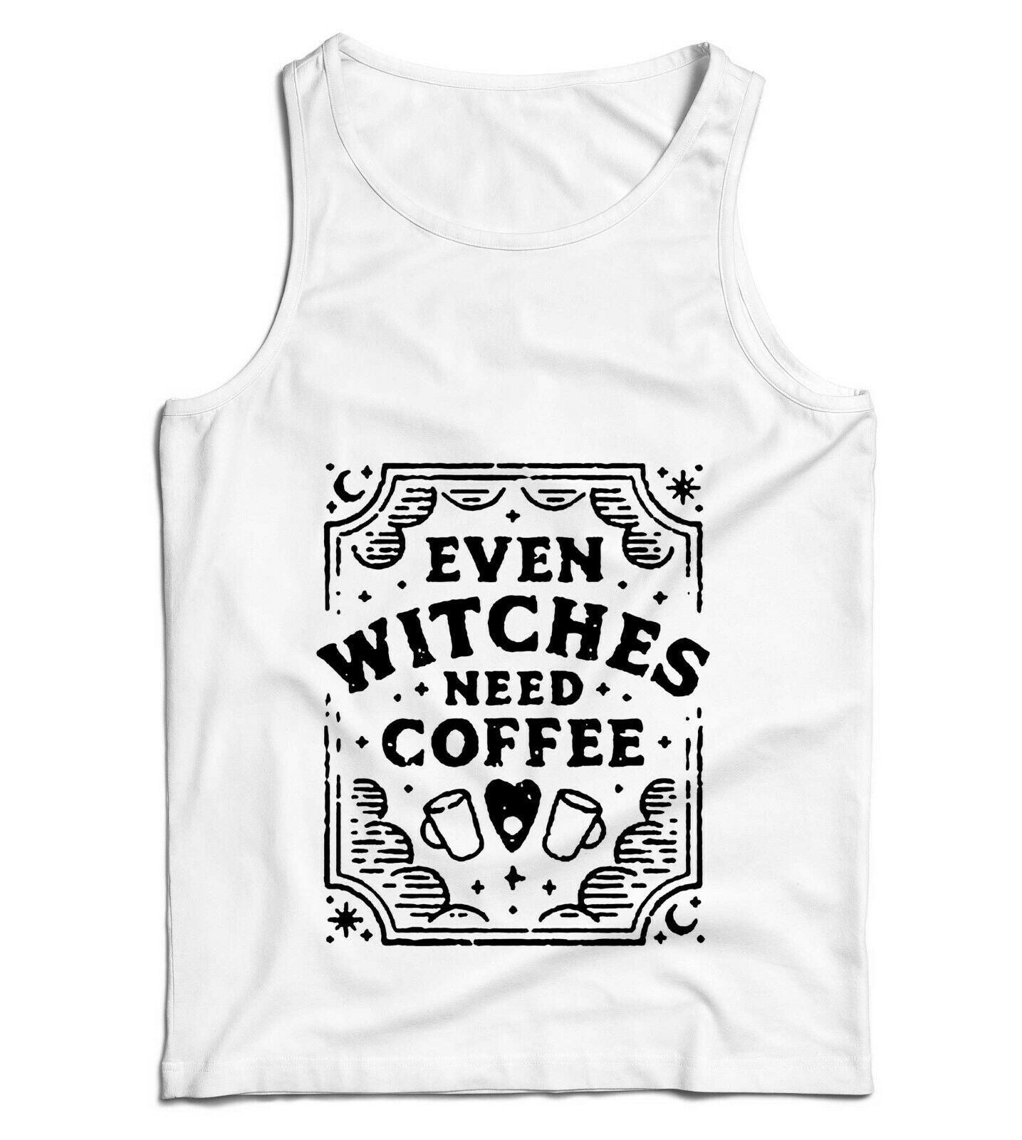 Even Witches Need Coffee Ladies Vest Tank Top