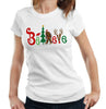 Believe Bigfoot Christmas Tshirt Fitted Ladies