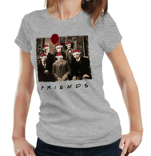 Friends Christmas Horror Tshirt Fitted Ladies