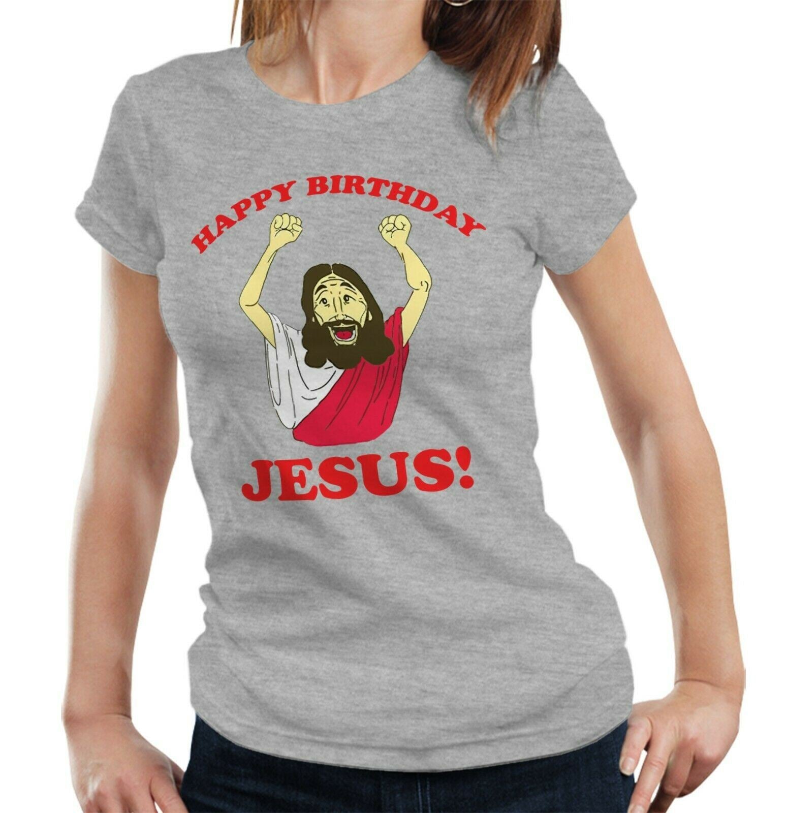 Happy Birthday Jesus Tshirt Fitted Laides