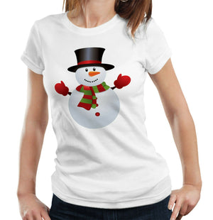 Snowman Tshirt Fitted Ladies