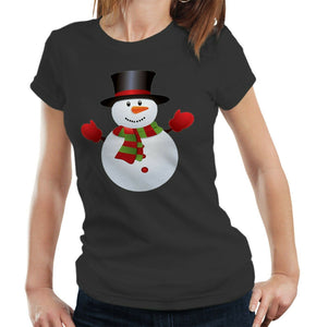 Snowman Tshirt Fitted Ladies