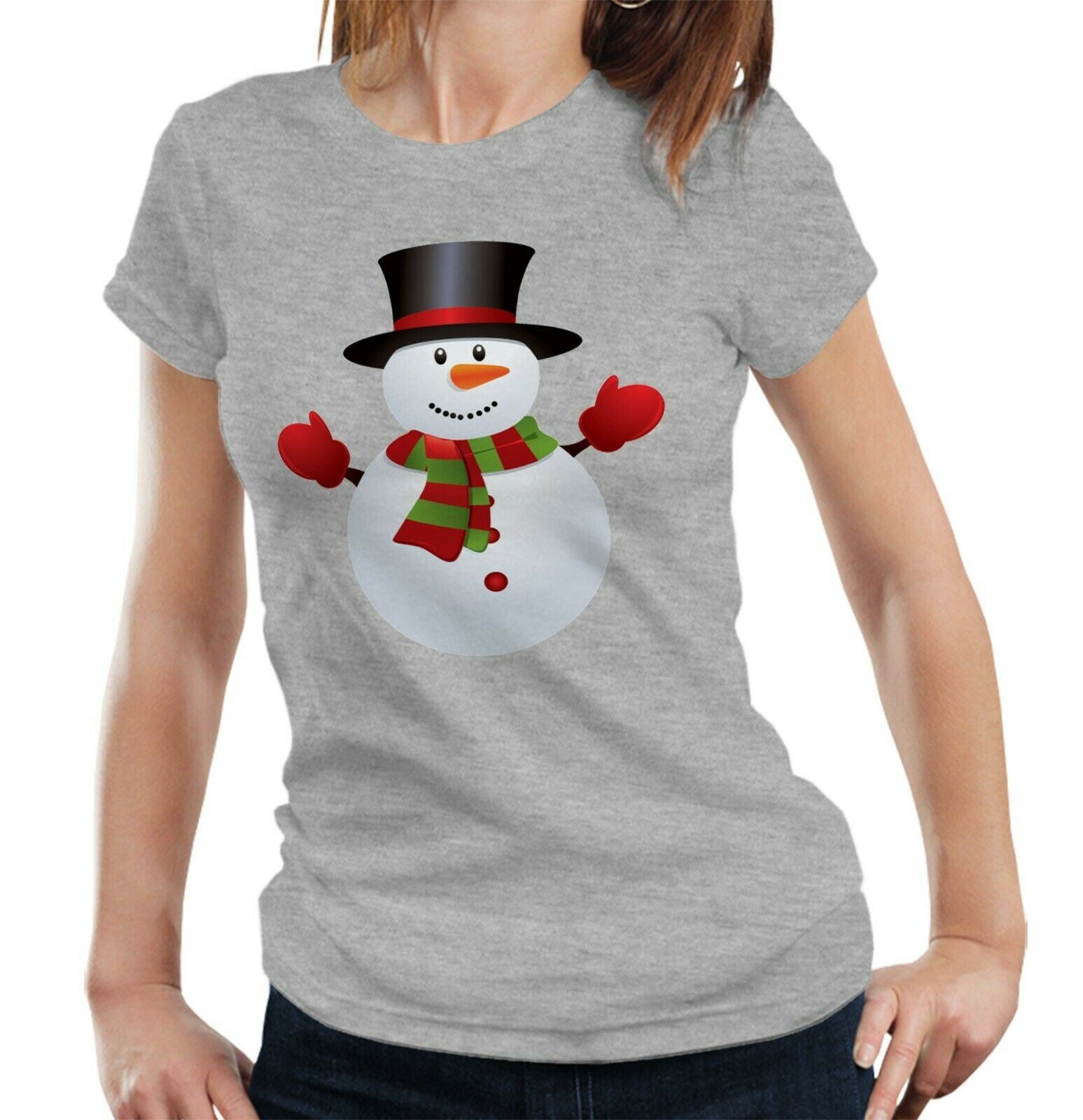 Snowman Tshirt Fitted Ladies