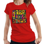 Happy Mondays Christmas Tshirt Fitted Ladies