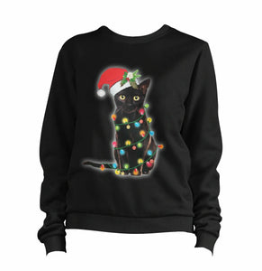 Christmas Cat Lights Sweatshirt