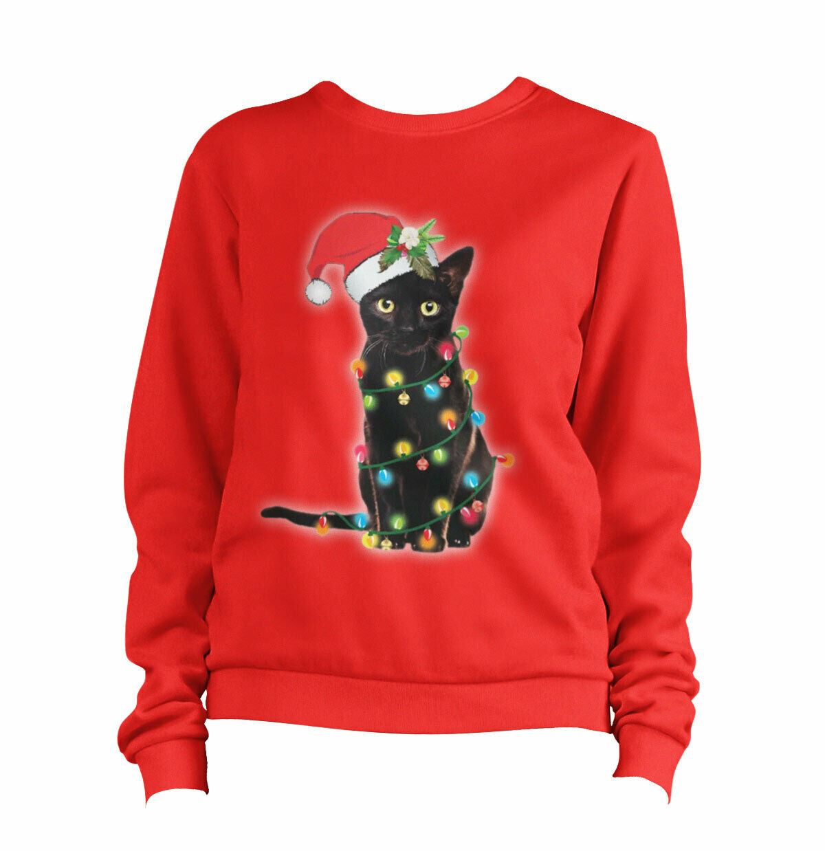 Christmas Cat Lights Sweatshirt