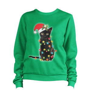 Christmas Cat Lights Sweatshirt