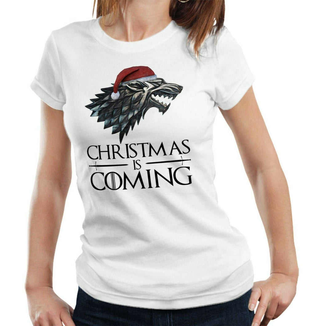 Christmas Is Coming Tshirt Fitted Ladies