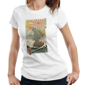 Ukiyo-e Gojira Tshirt Fitted Ladies