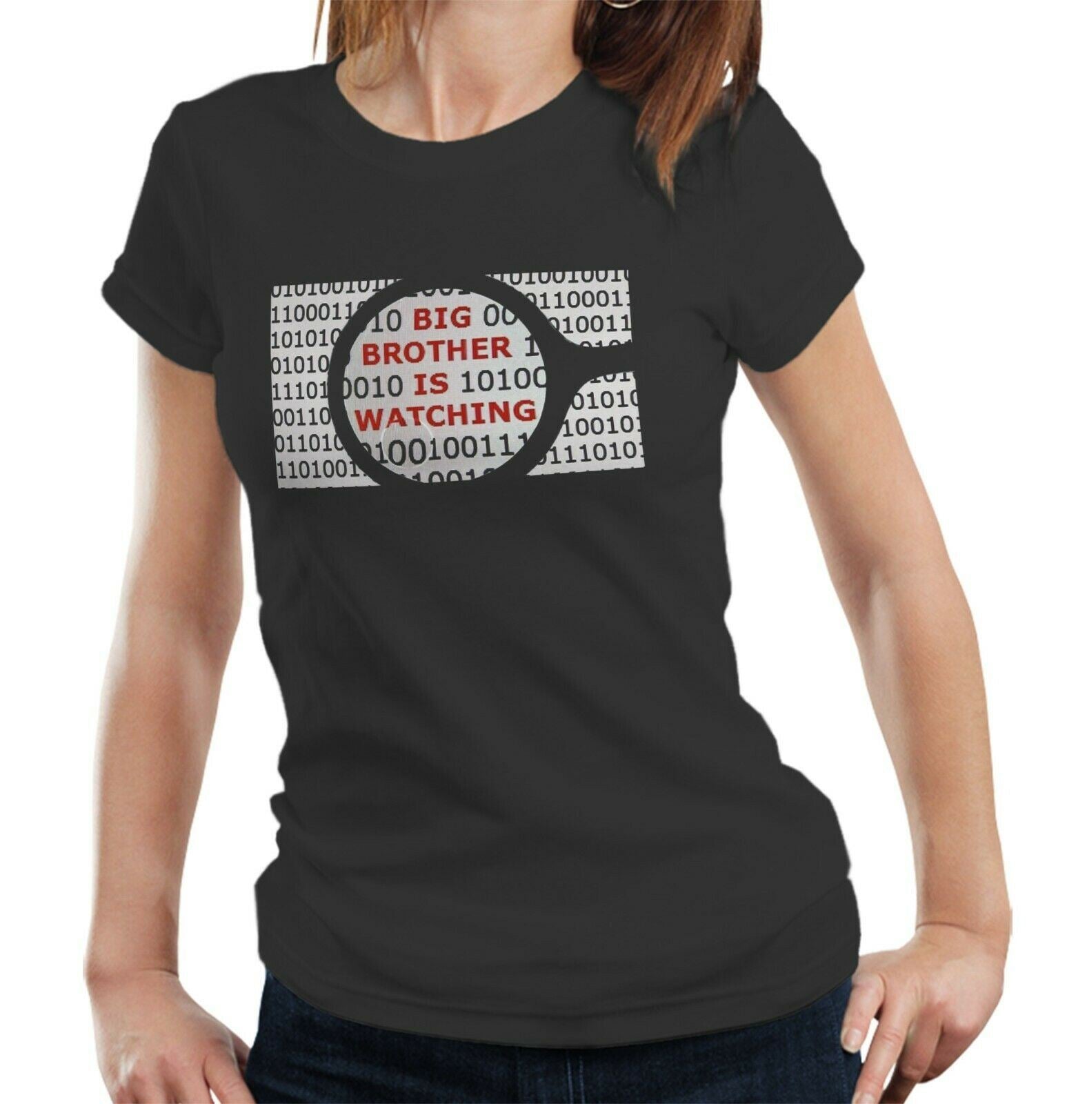 Binary Big Brother Tshirt Ladies Fitted