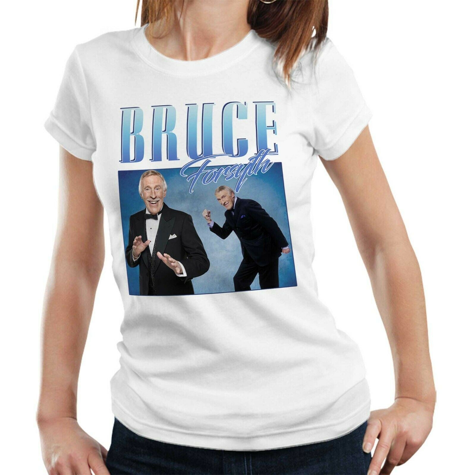 Bruce Forsyth Appreciation Tshirt Ladies Fitted