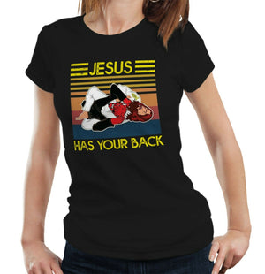 Jesus Has Your Back Tshirt Fitted Ladies