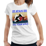 Jesus Has Your Back Tshirt Fitted Ladies