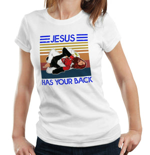 Jesus Has Your Back Tshirt Fitted Ladies