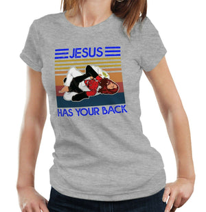 Jesus Has Your Back Tshirt Fitted Ladies