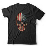 Skull USA Flag Tshirt Unisex & Kids