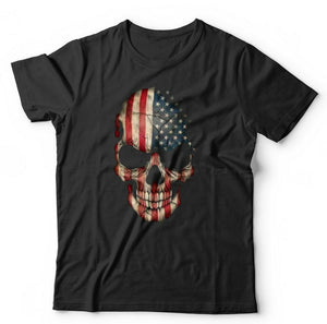 Skull USA Flag Tshirt Unisex & Kids