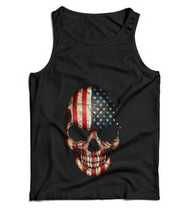 Skull USA Flag Ladies Vest Tank Top