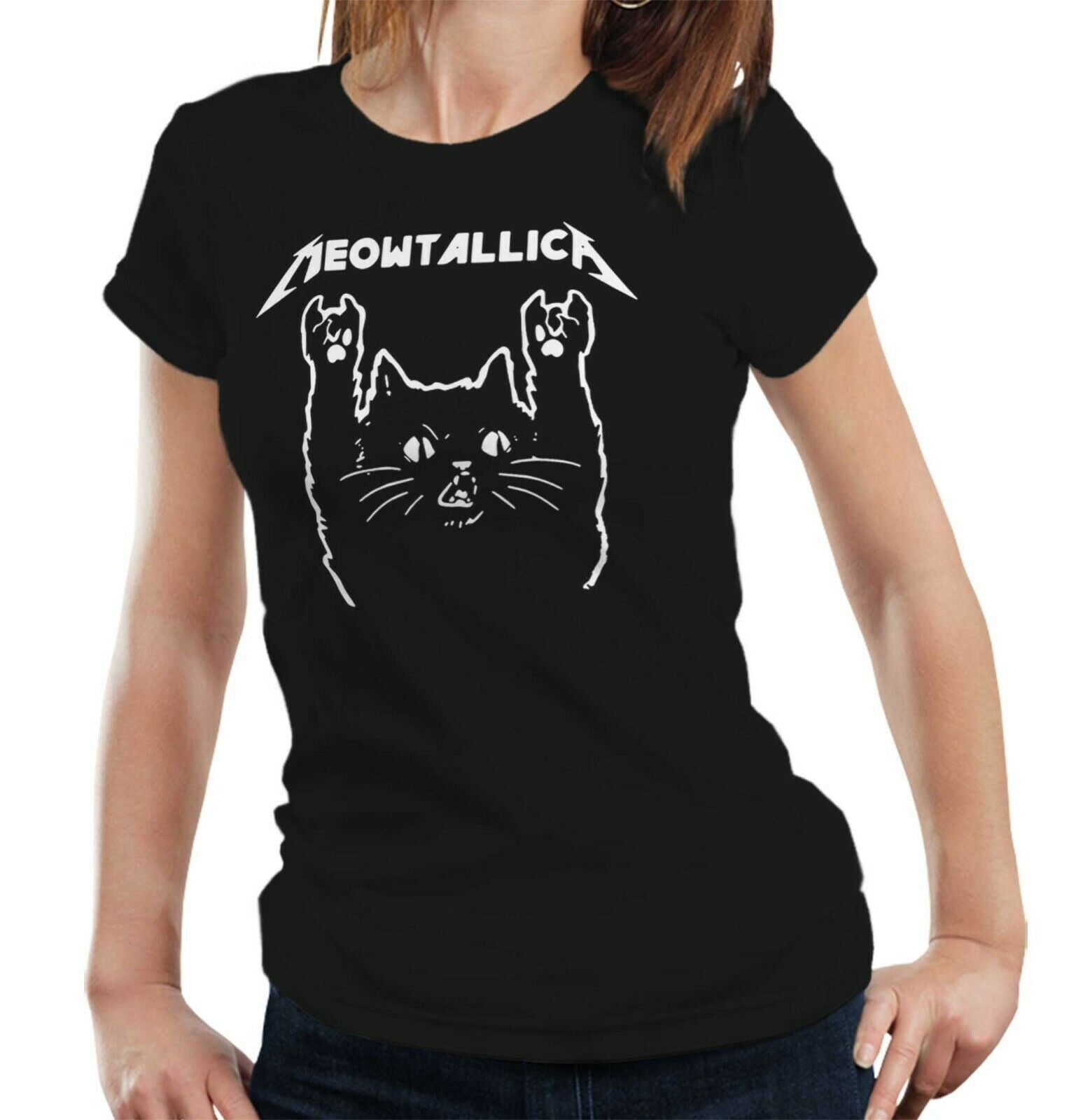 Meowtallica Tshirt Fitted Ladies