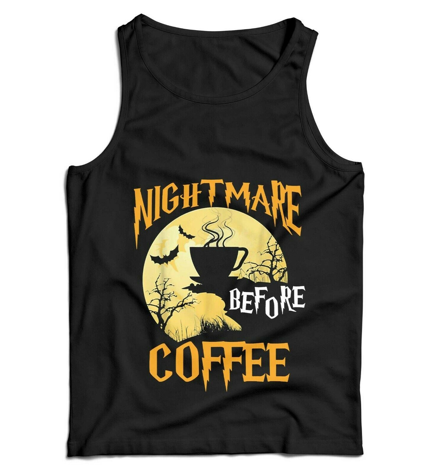 Nightmare Before Coffee Halloween Ladies Vest Tank Top