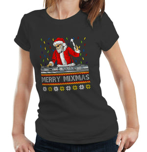 Merry Mixmas Tshirt Fitted Ladies