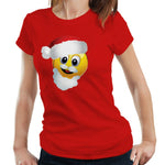 Santa Emoji Tshirt Fitted Ladies