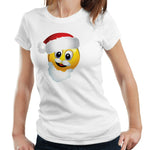 Santa Emoji Tshirt Fitted Ladies