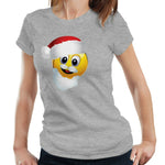 Santa Emoji Tshirt Fitted Ladies