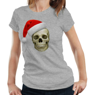 Santa Skull Tshirt Fitted Ladies