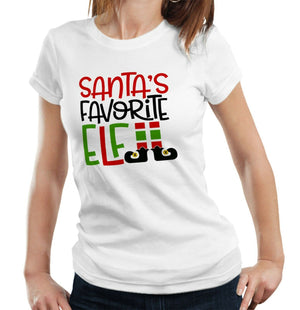 Santa's Favorite Elf Tshirt Fitted Ladies