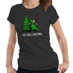 T-Rex Hates Christmas 2 Tshirt Fitted Ladies