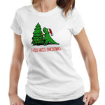 T-Rex Hates Christmas 2 Tshirt Fitted Ladies