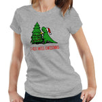 T-Rex Hates Christmas 2 Tshirt Fitted Ladies