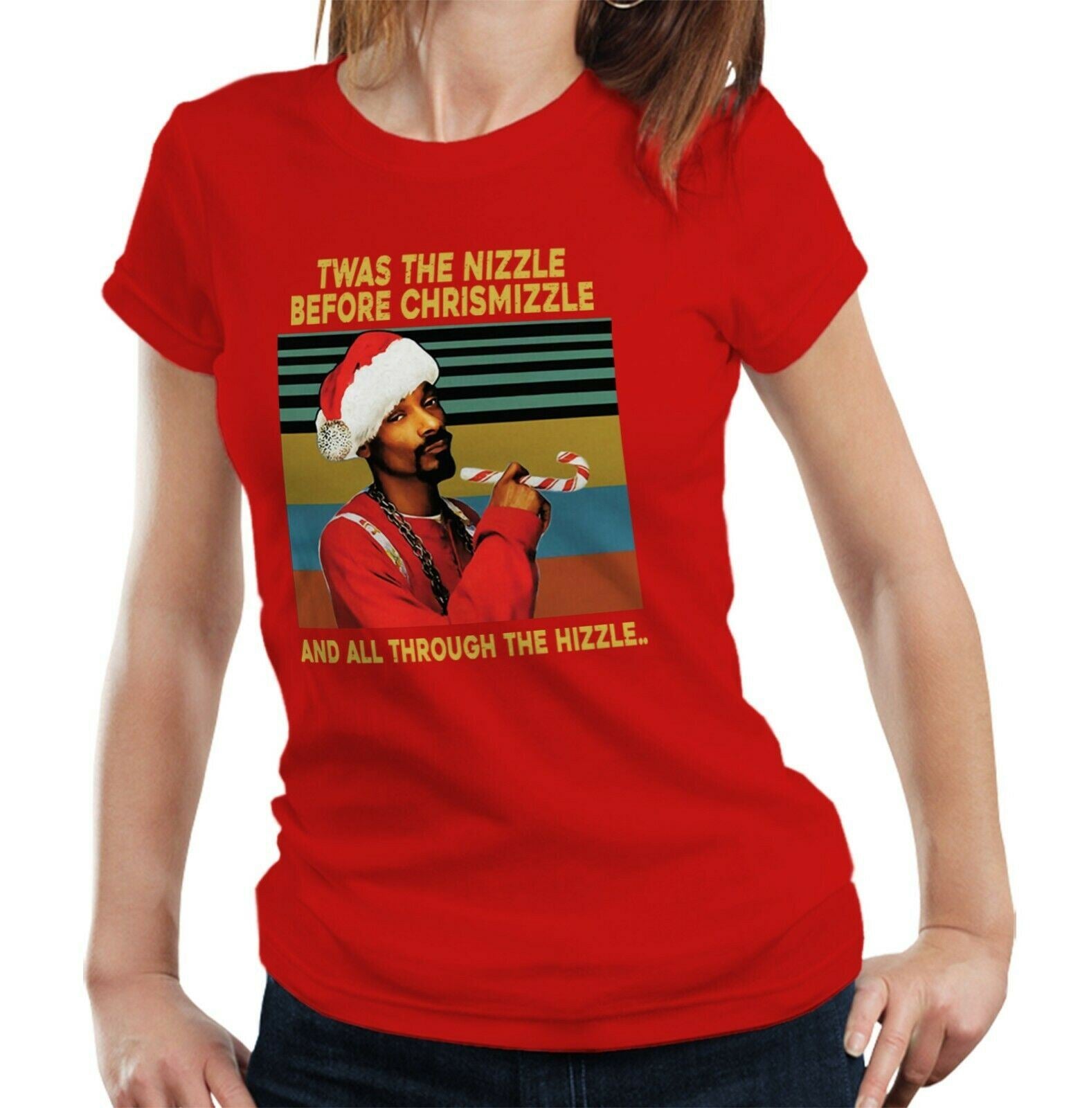 Twas The Nizzle Tshirt Fitted Ladies