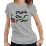 Naughty, Nice, I Tried Tshirt Fitted Ladies