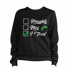 Naughty, Nice, I Tried Sweatshirt