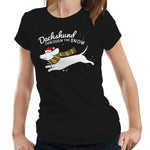 Dachshund Through The Snow Tshirt Fitted Ladies