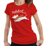 Dachshund Through The Snow Tshirt Fitted Ladies