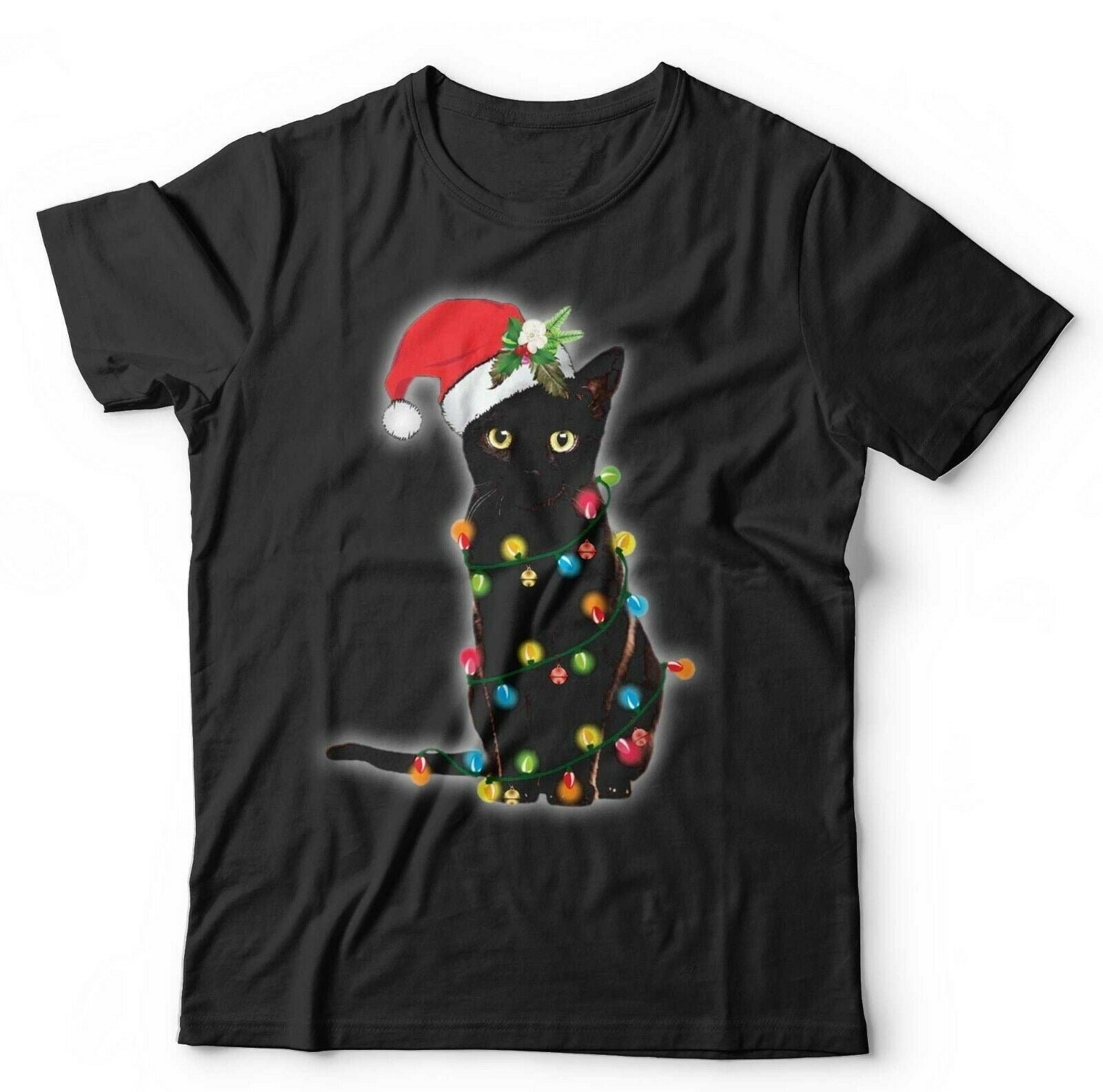 Christmas Cat Lights Tshirt Unisex & Kids