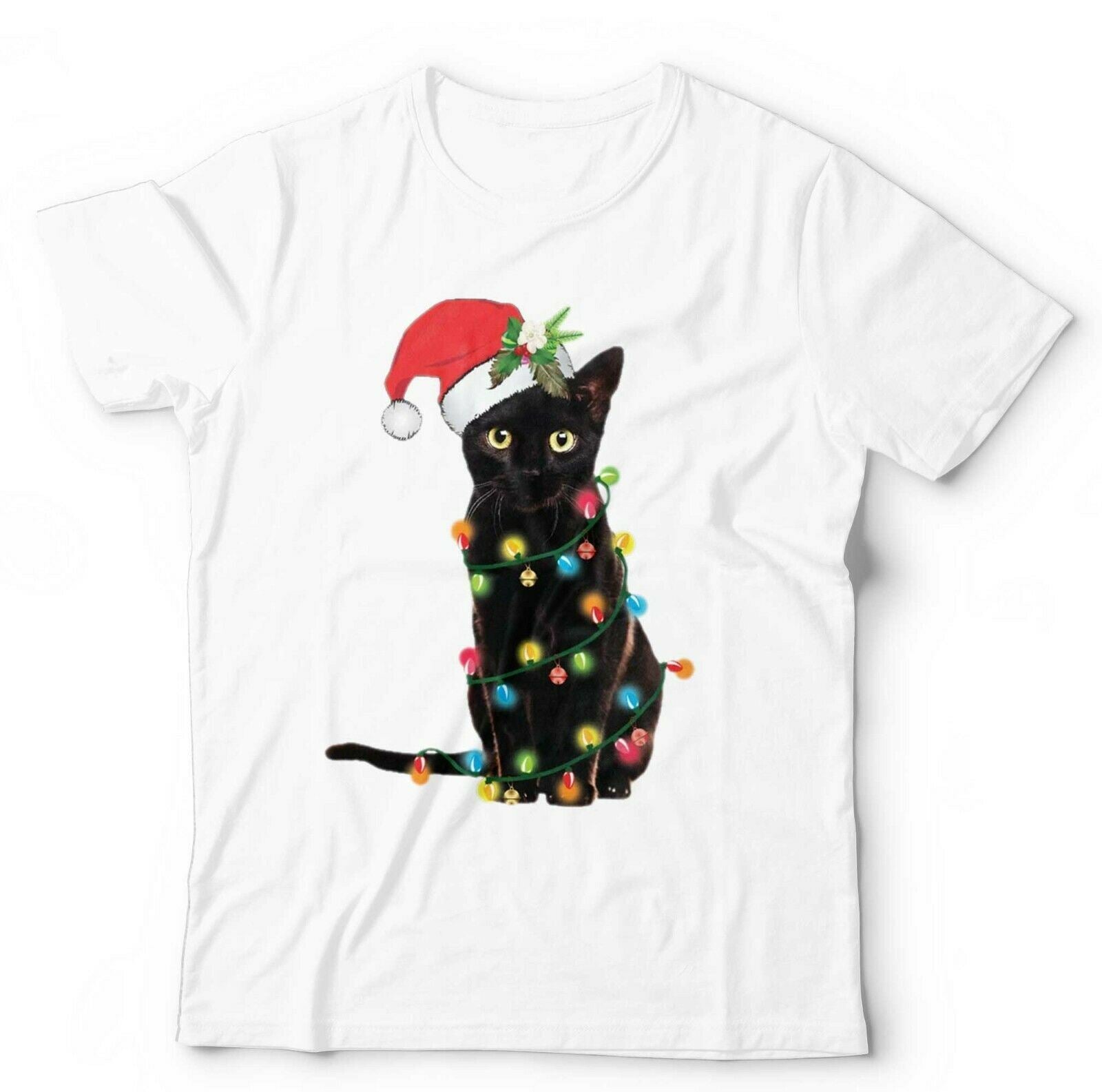 Christmas Cat Lights Tshirt Unisex & Kids